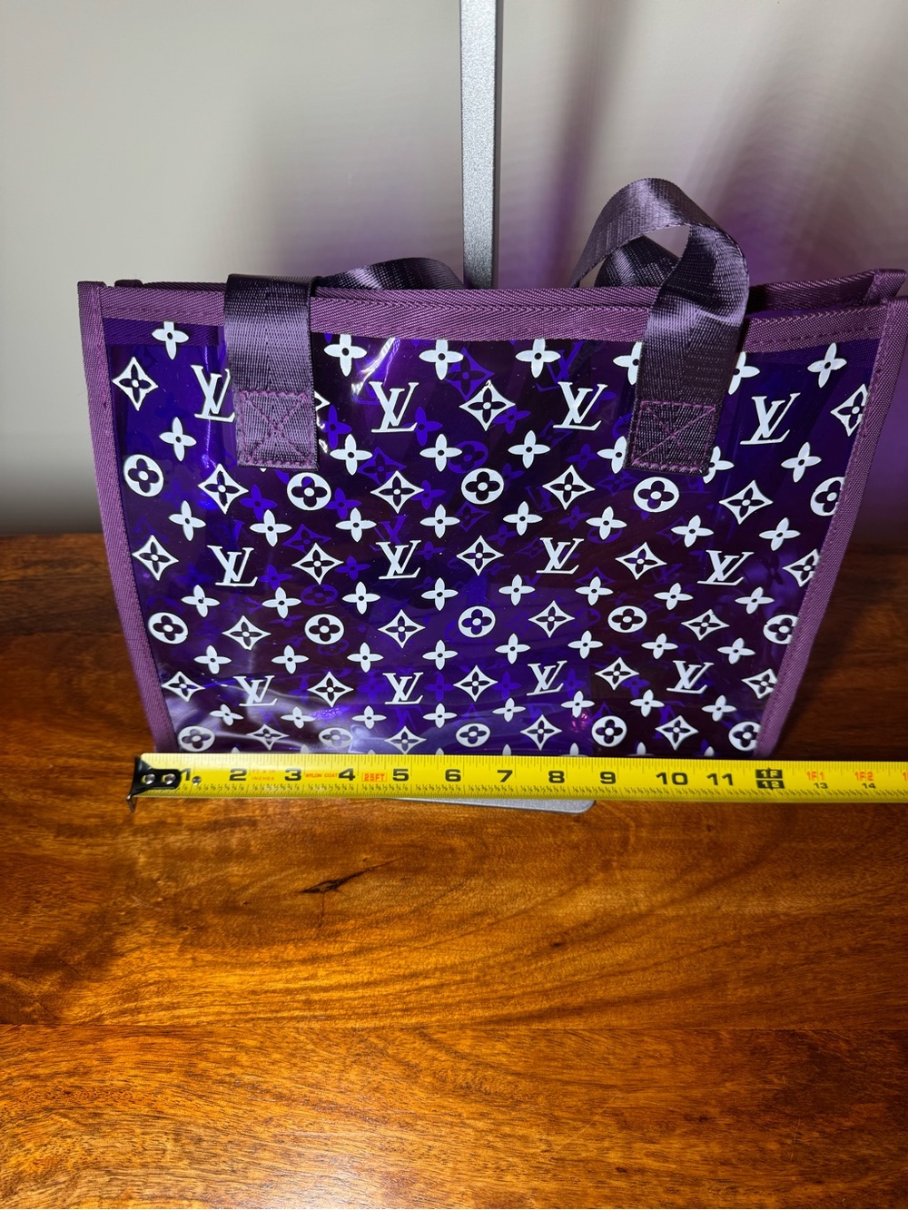 Purple Clear Glossy Tote. No Brand. Brand New. Set of 3. - Picture 7 of 9